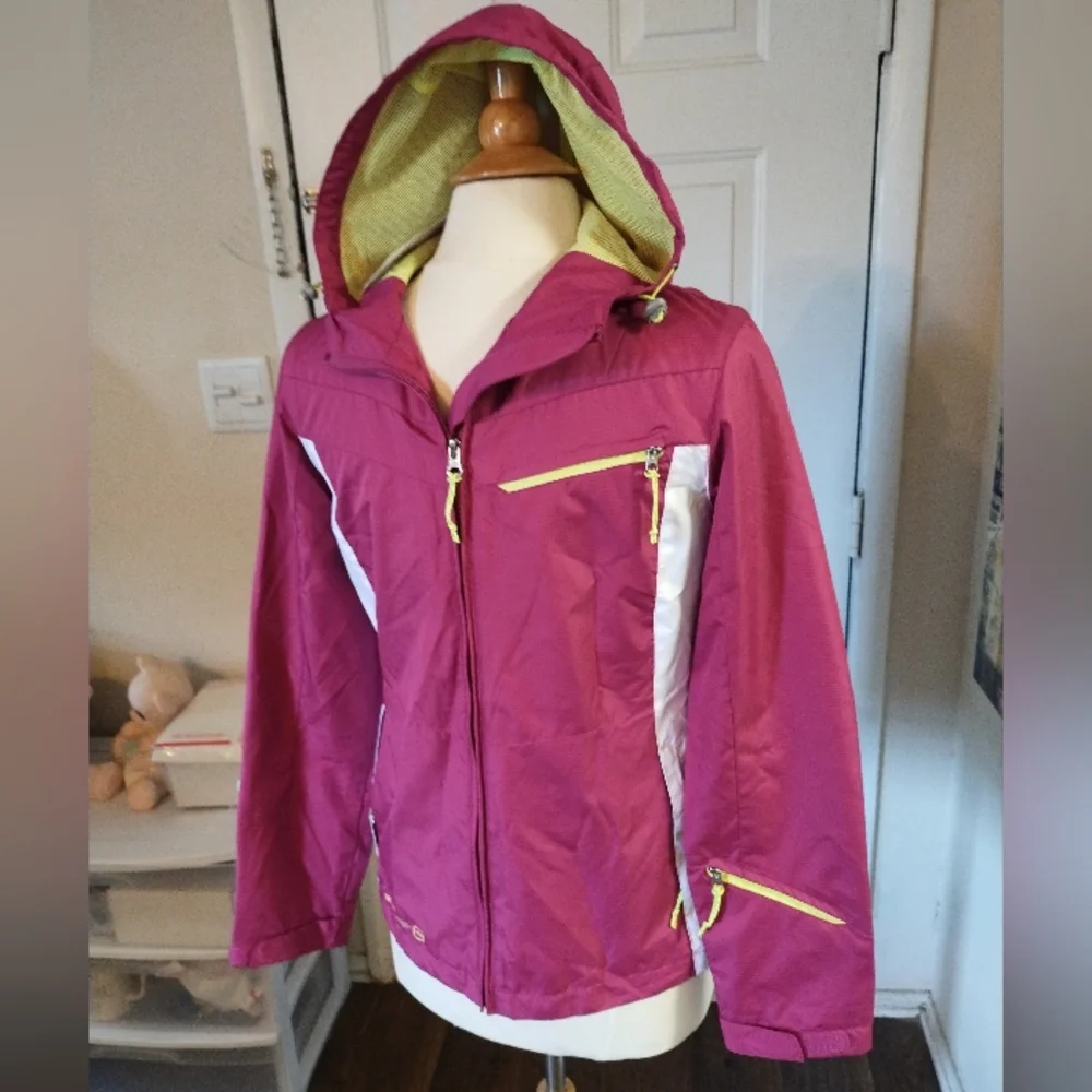 Free Country Women's Athletx Series Pink Wind Breaker with Hood Sz Small NWT